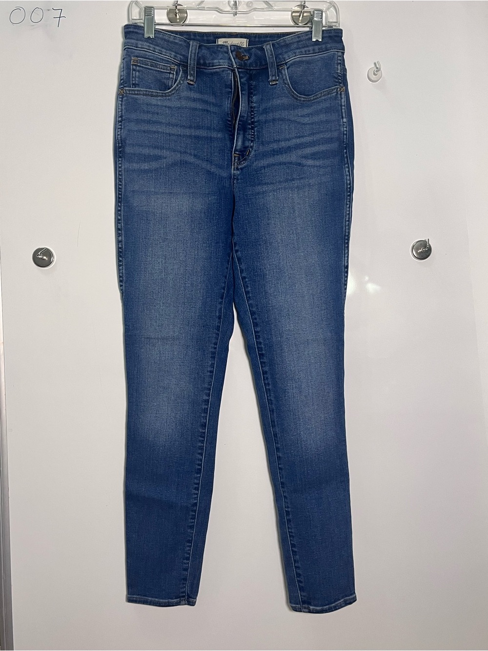 Madewell High-Rise Skinny Jeans in Deep Blue Wash